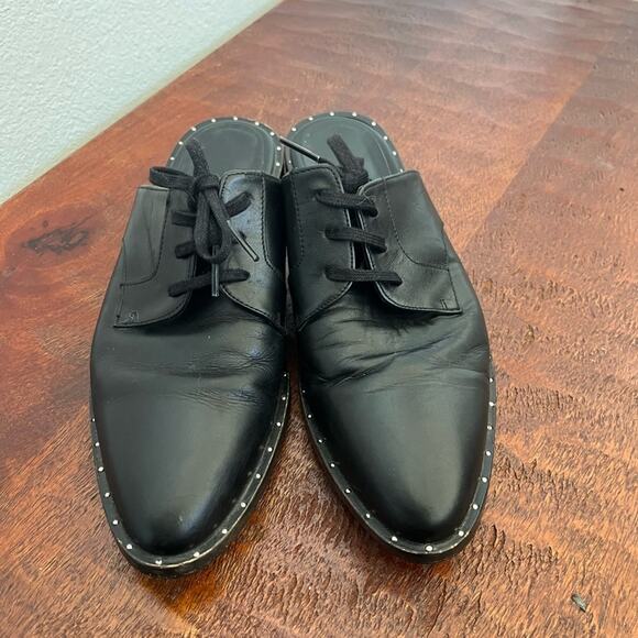 Freda Salvador soul lace up oxford mule black leather pointed toe academia Sz 6 - Picture 2 of 11